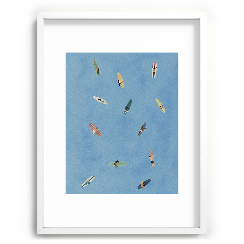DENY Designs waiting wading surfers Recessed Framing Rectangle