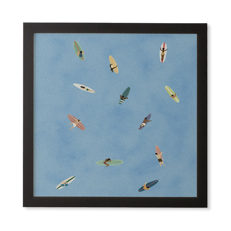 DENY Designs waiting wading surfers Framed Wall Art