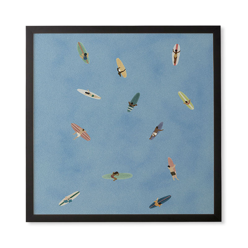 DENY Designs waiting wading surfers Framed Wall Art