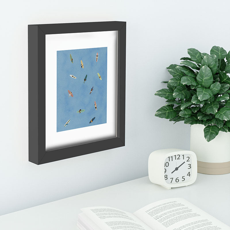 DENY Designs waiting wading surfers Recessed Framing Rectangle