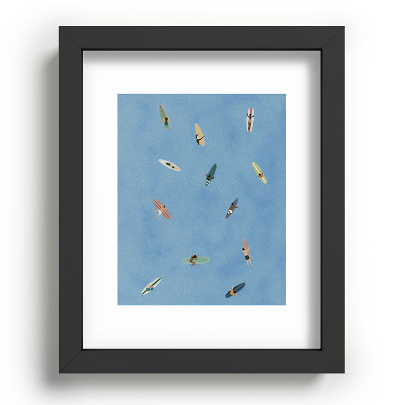 DENY Designs waiting wading surfers Recessed Framing Rectangle