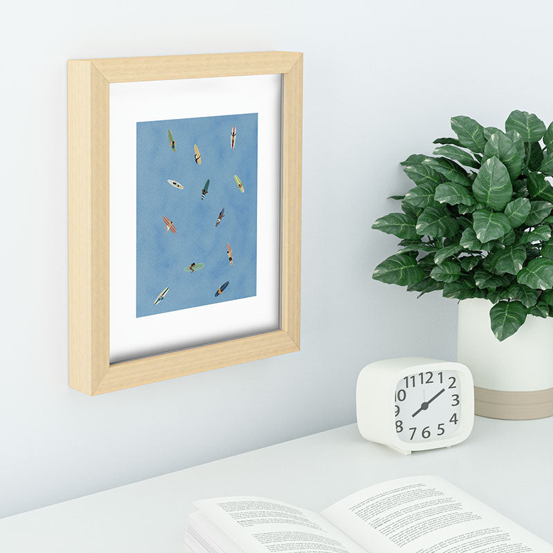 DENY Designs waiting wading surfers Recessed Framing Rectangle