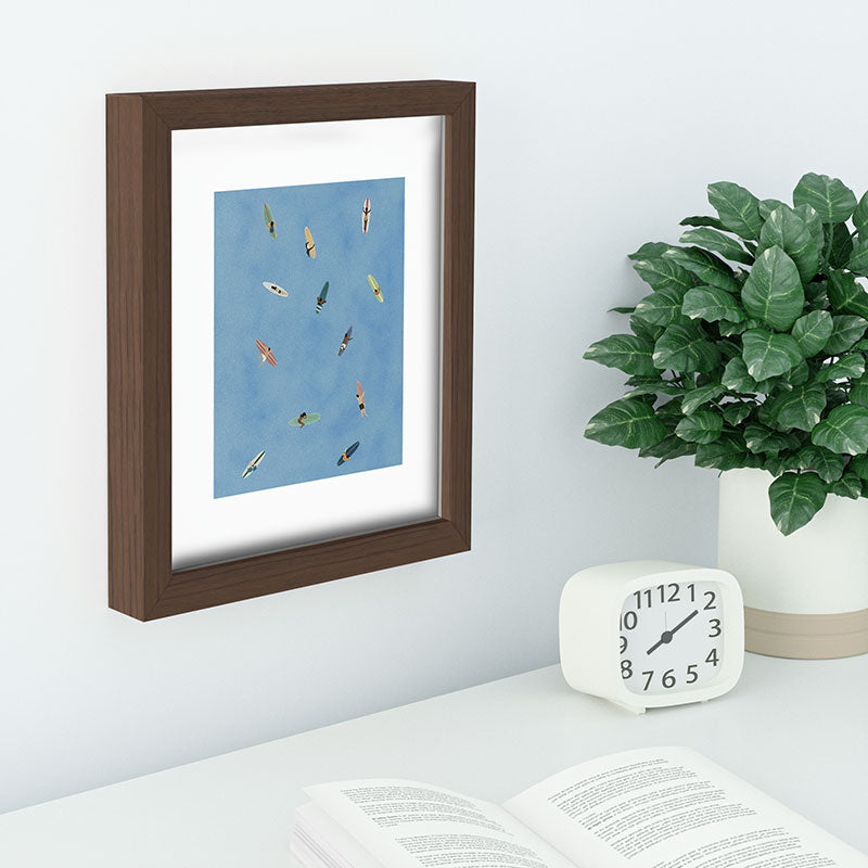 DENY Designs waiting wading surfers Recessed Framing Rectangle