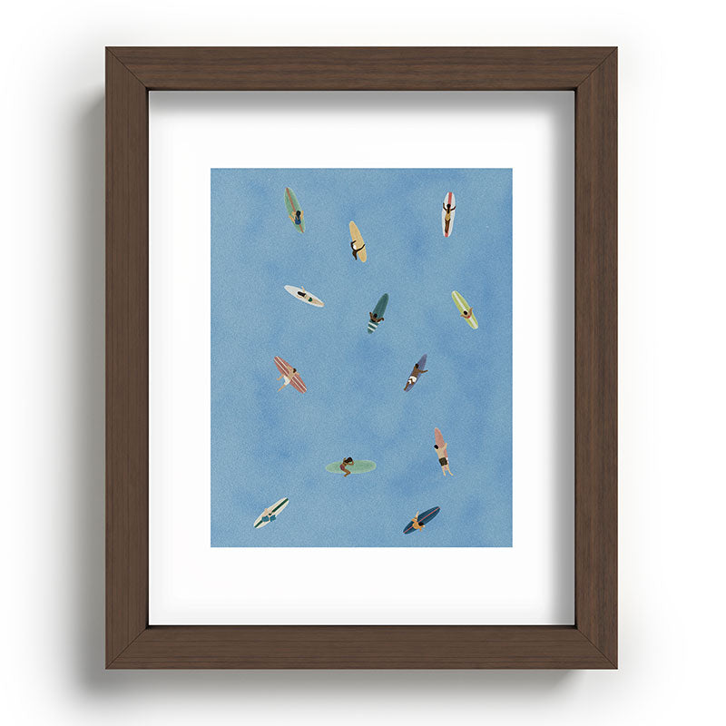 DENY Designs waiting wading surfers Recessed Framing Rectangle