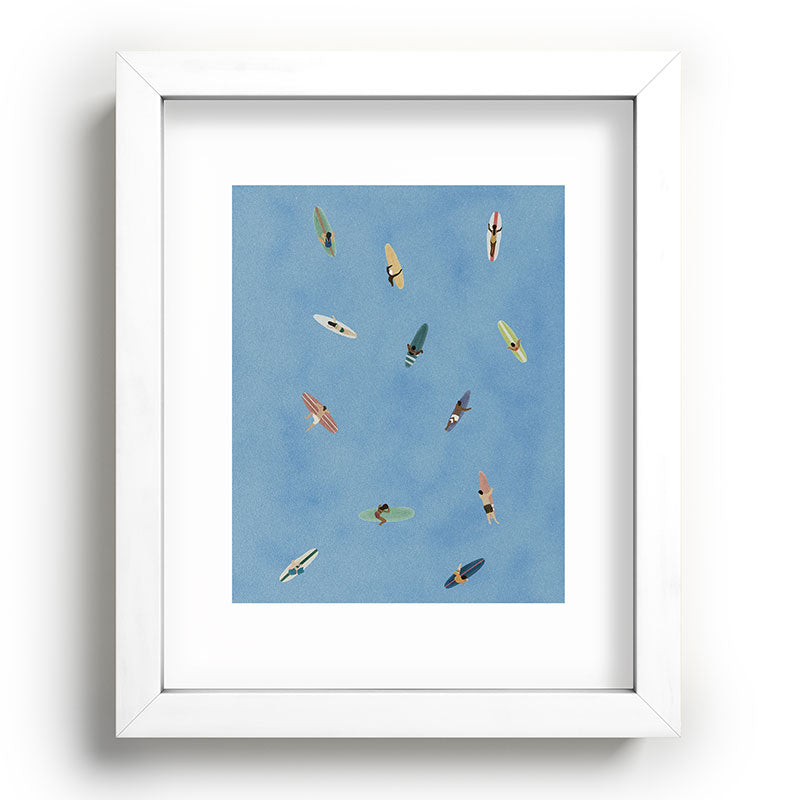 DENY Designs waiting wading surfers Recessed Framing Rectangle