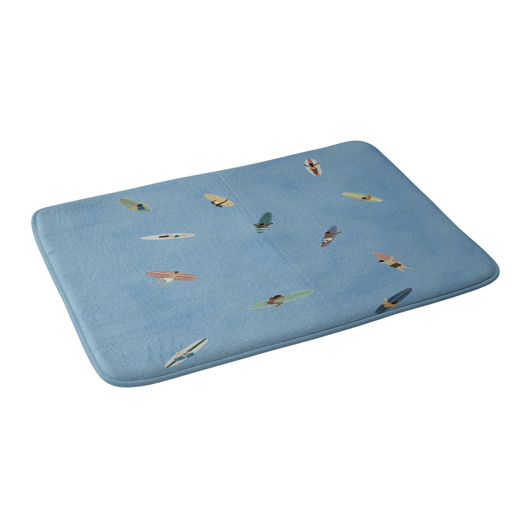 DENY Designs waiting wading surfers Memory Foam Bath Mat