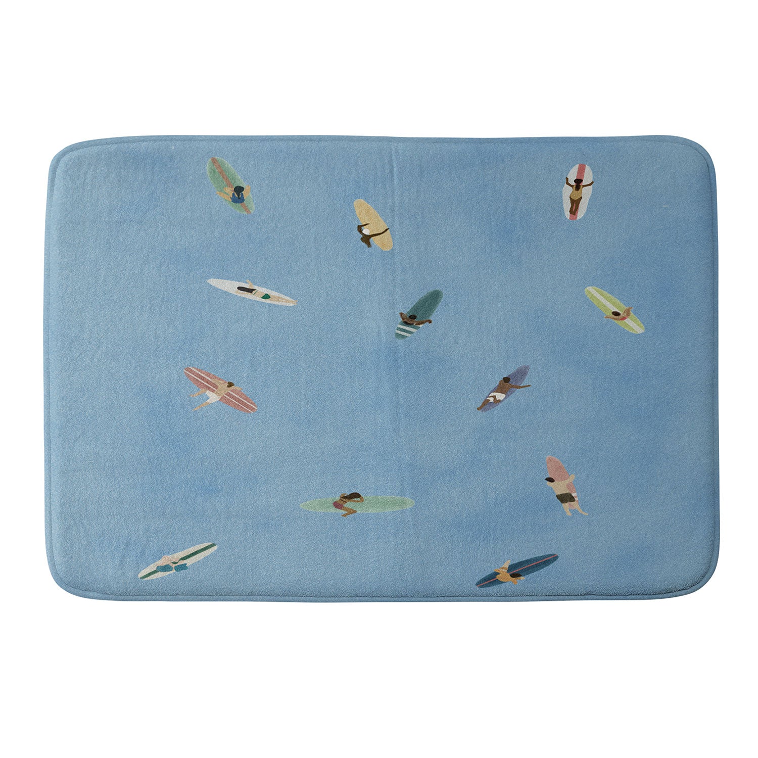 DENY Designs waiting wading surfers Memory Foam Bath Mat