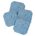 DENY Designs waiting wading surfers Coaster Set
