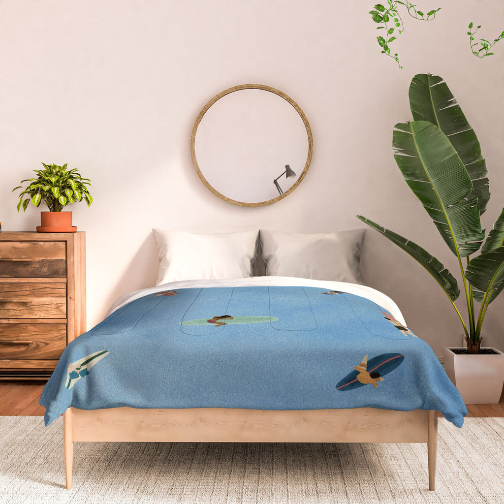 DENY Designs waiting wading surfers Comforter