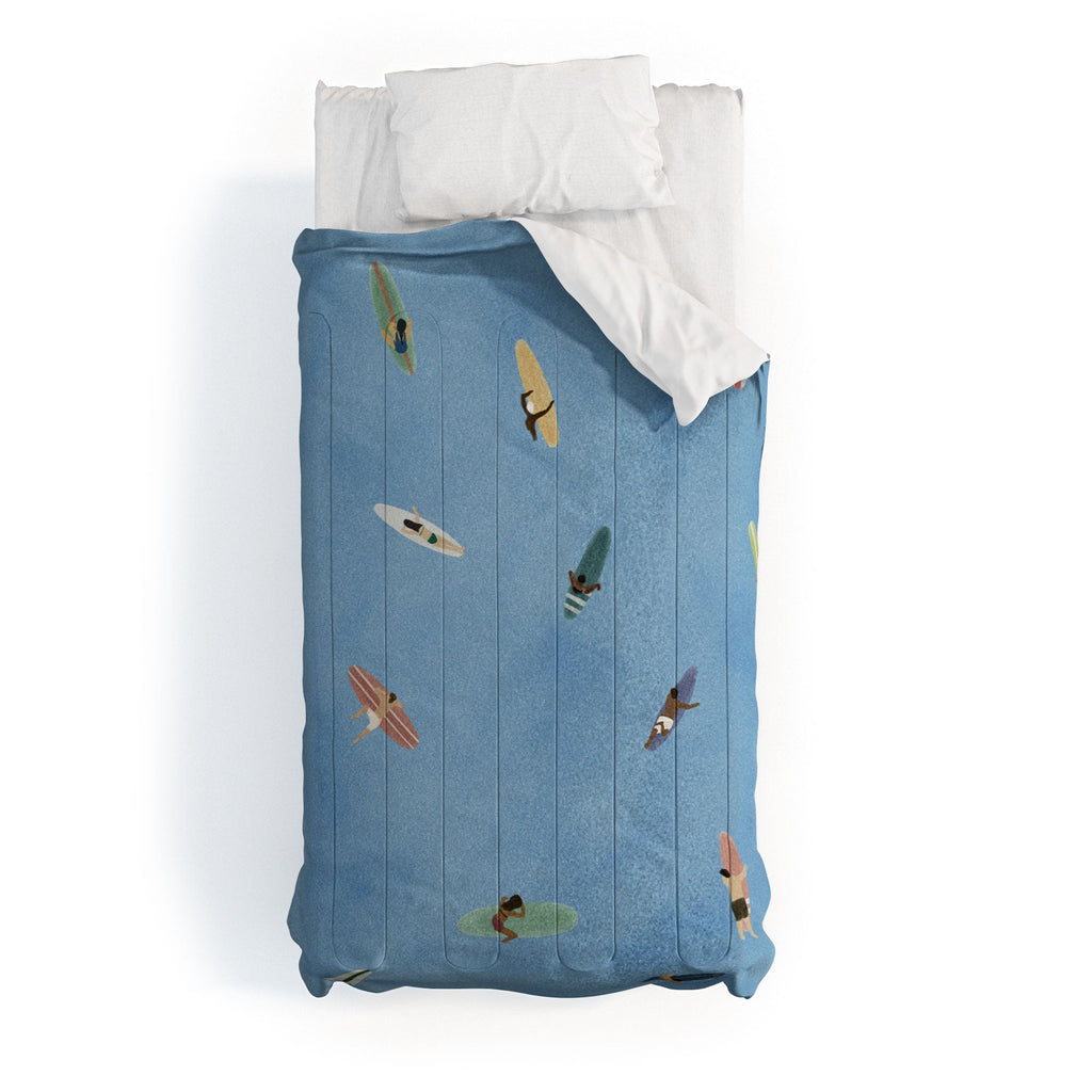 DENY Designs waiting wading surfers Comforter