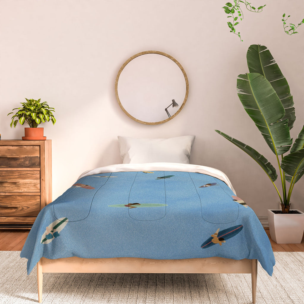 DENY Designs waiting wading surfers Comforter