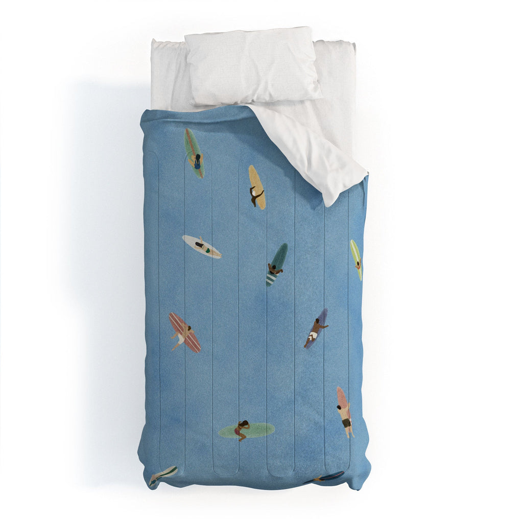 DENY Designs waiting wading surfers Comforter