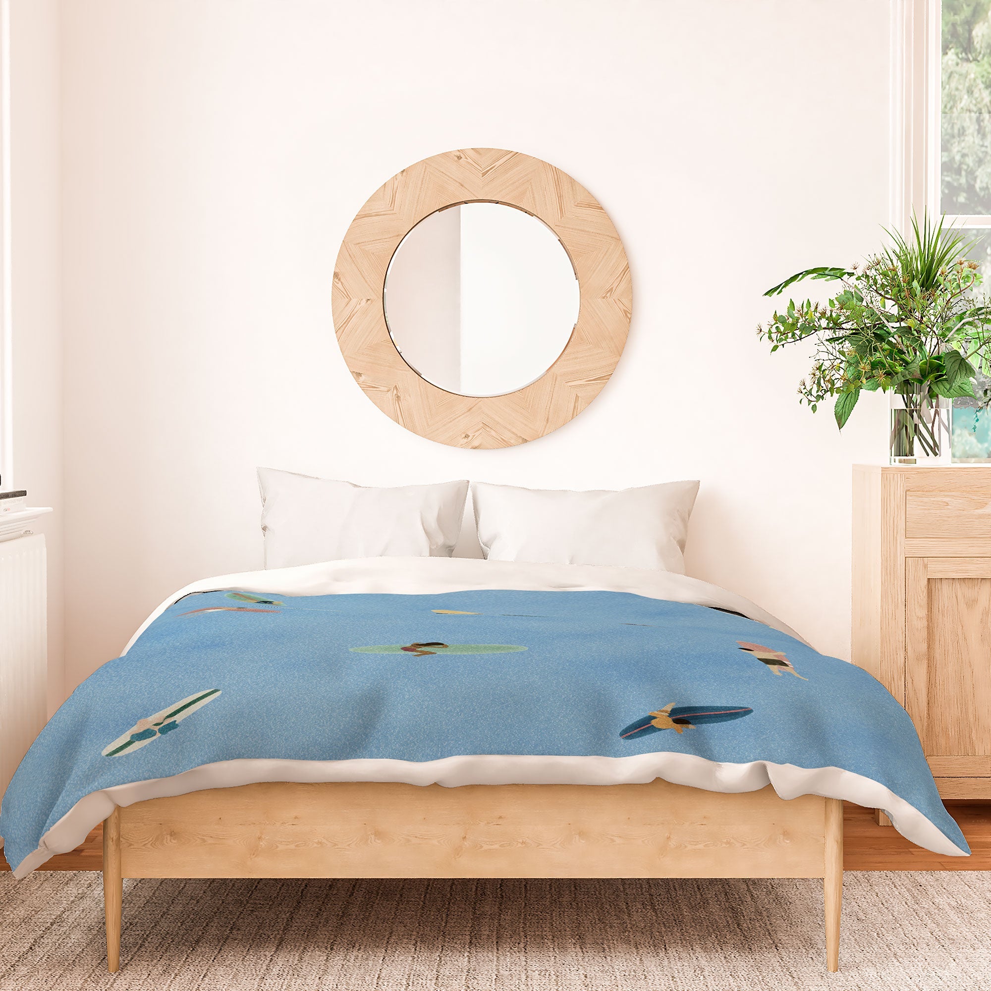 DENY Designs waiting wading surfers Duvet Cover