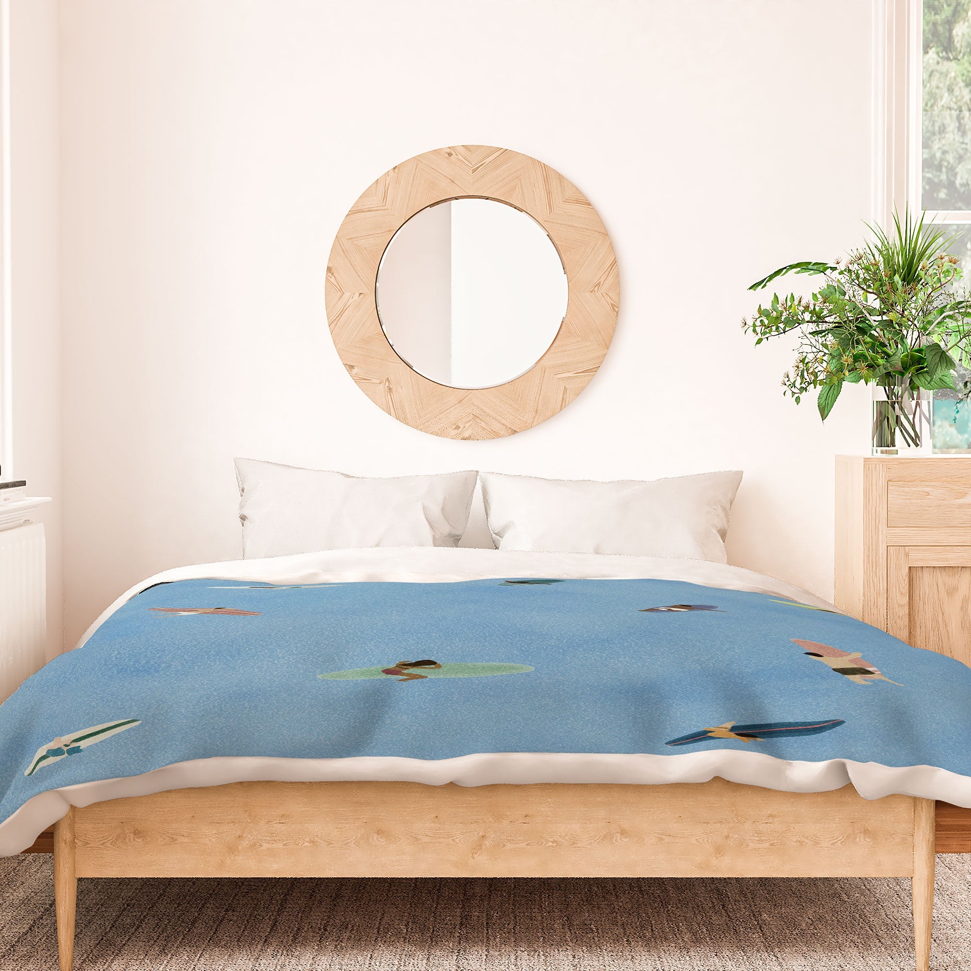 DENY Designs waiting wading surfers Duvet Cover