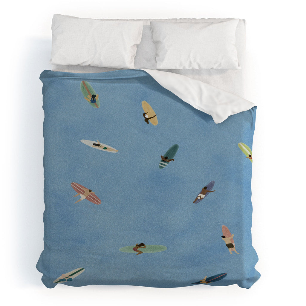DENY Designs waiting wading surfers Duvet Cover