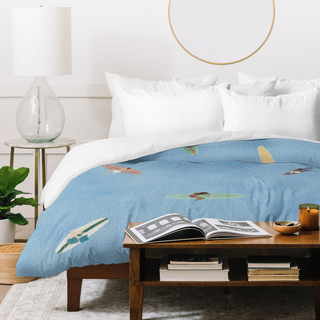 DENY Designs waiting wading surfers Duvet Cover
