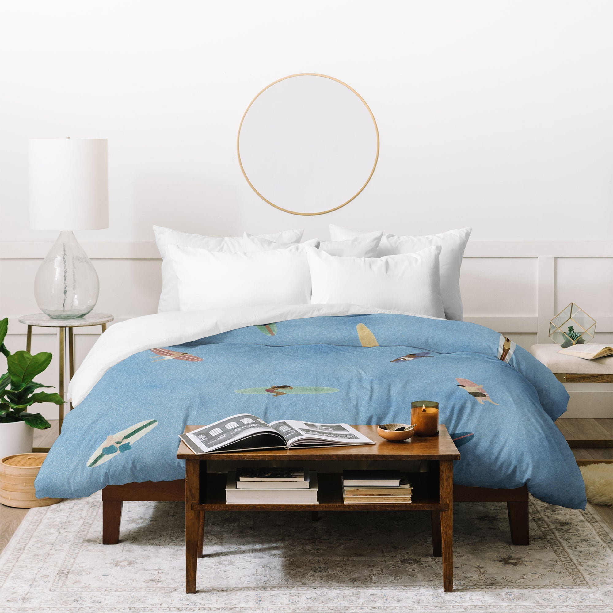 DENY Designs waiting wading surfers Duvet Cover