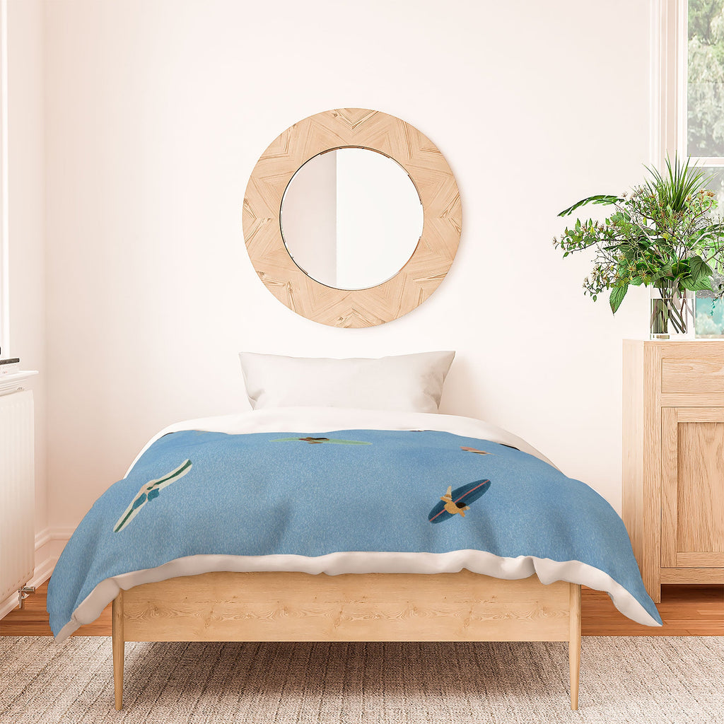 DENY Designs waiting wading surfers Duvet Cover