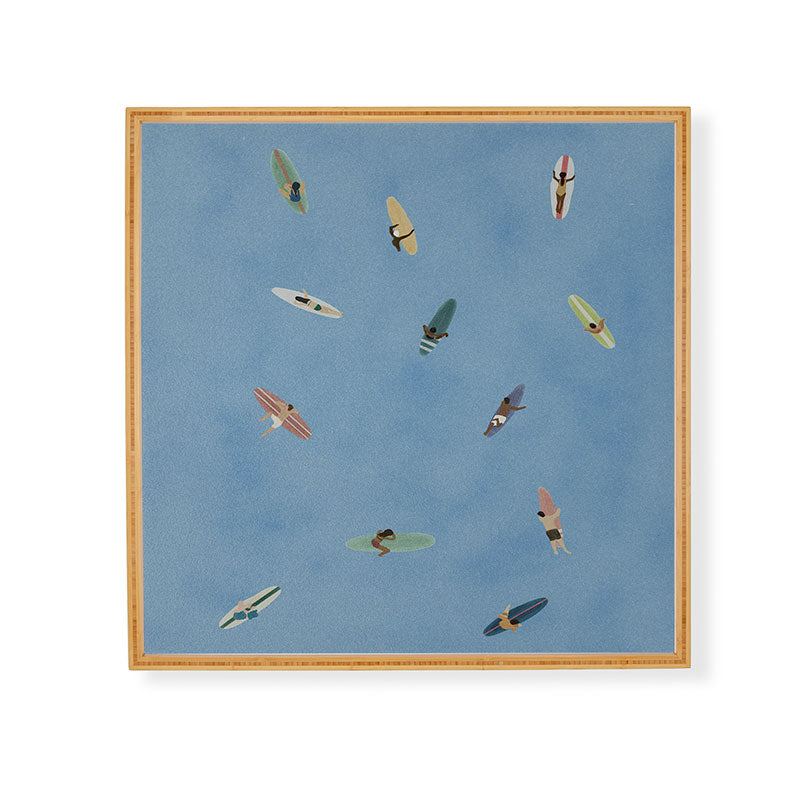 DENY Designs waiting wading surfers Framed Wall Art