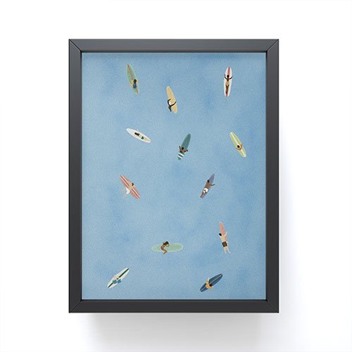 DENY Designs waiting wading surfers Framed Mini Art Print
