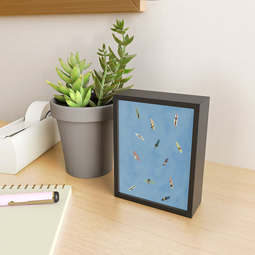 DENY Designs waiting wading surfers Framed Mini Art Print