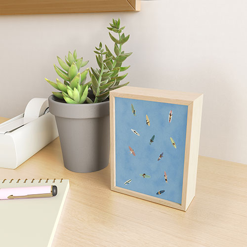 DENY Designs waiting wading surfers Framed Mini Art Print