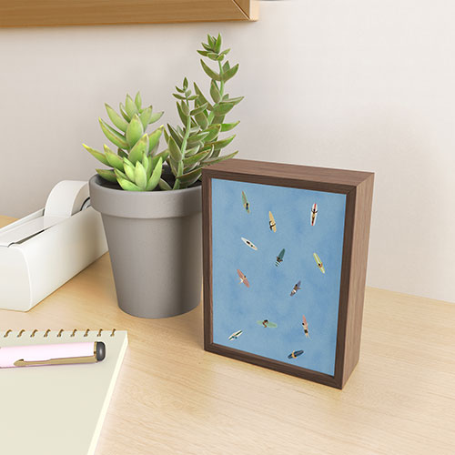DENY Designs waiting wading surfers Framed Mini Art Print