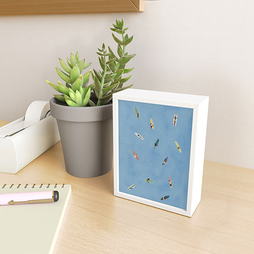 DENY Designs waiting wading surfers Framed Mini Art Print