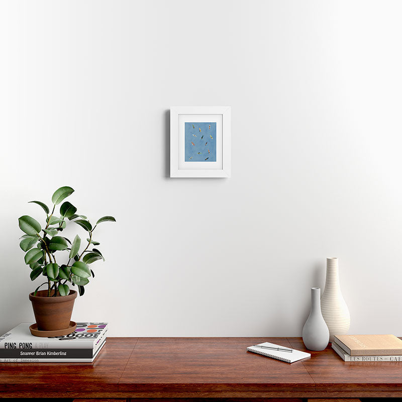 DENY Designs waiting wading surfers Framed Art Print