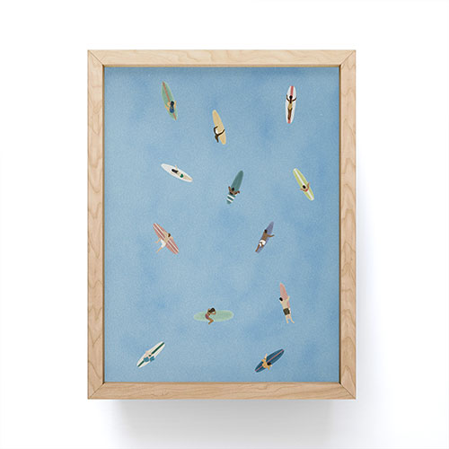 DENY Designs waiting wading surfers Framed Mini Art Print