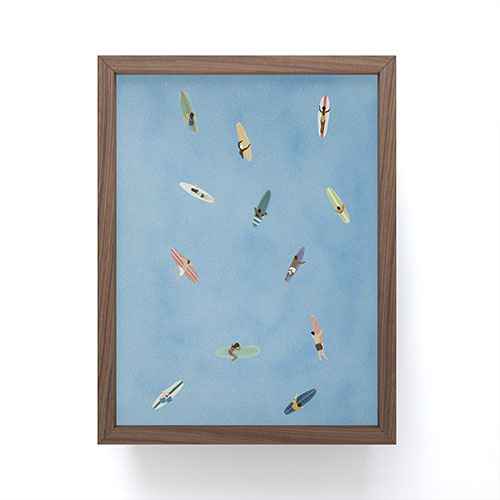DENY Designs waiting wading surfers Framed Mini Art Print