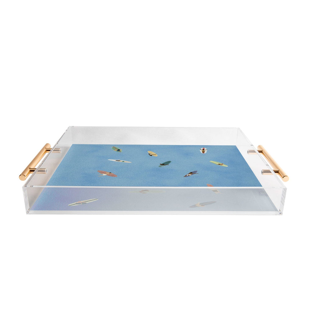 DENY Designs waiting wading surfers Acrylic Tray