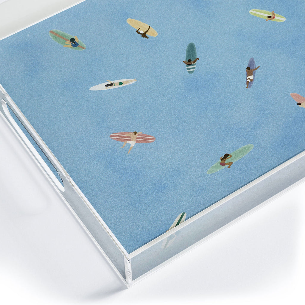 DENY Designs waiting wading surfers Acrylic Tray