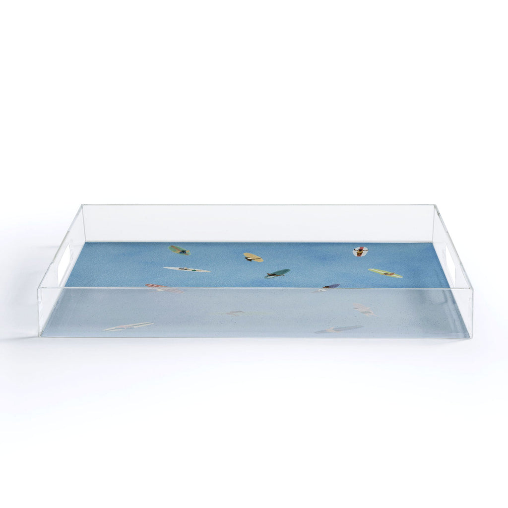 DENY Designs waiting wading surfers Acrylic Tray