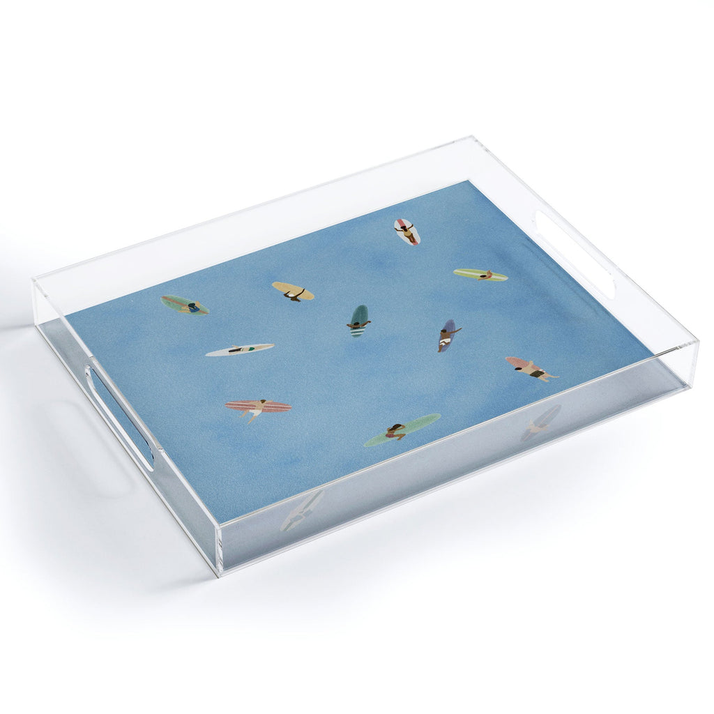 DENY Designs waiting wading surfers Acrylic Tray