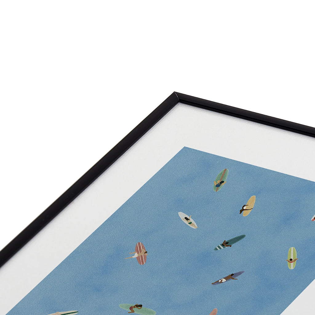 DENY Designs waiting wading surfers Metal Framed Art Print