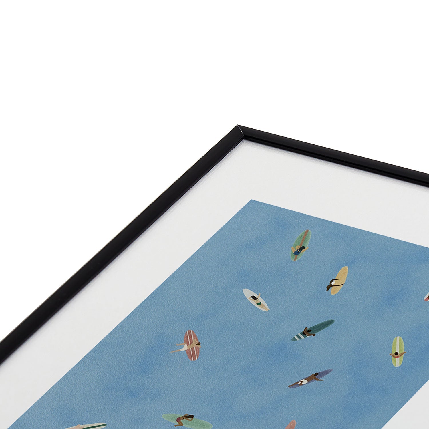 DENY Designs waiting wading surfers Metal Framed Art Print