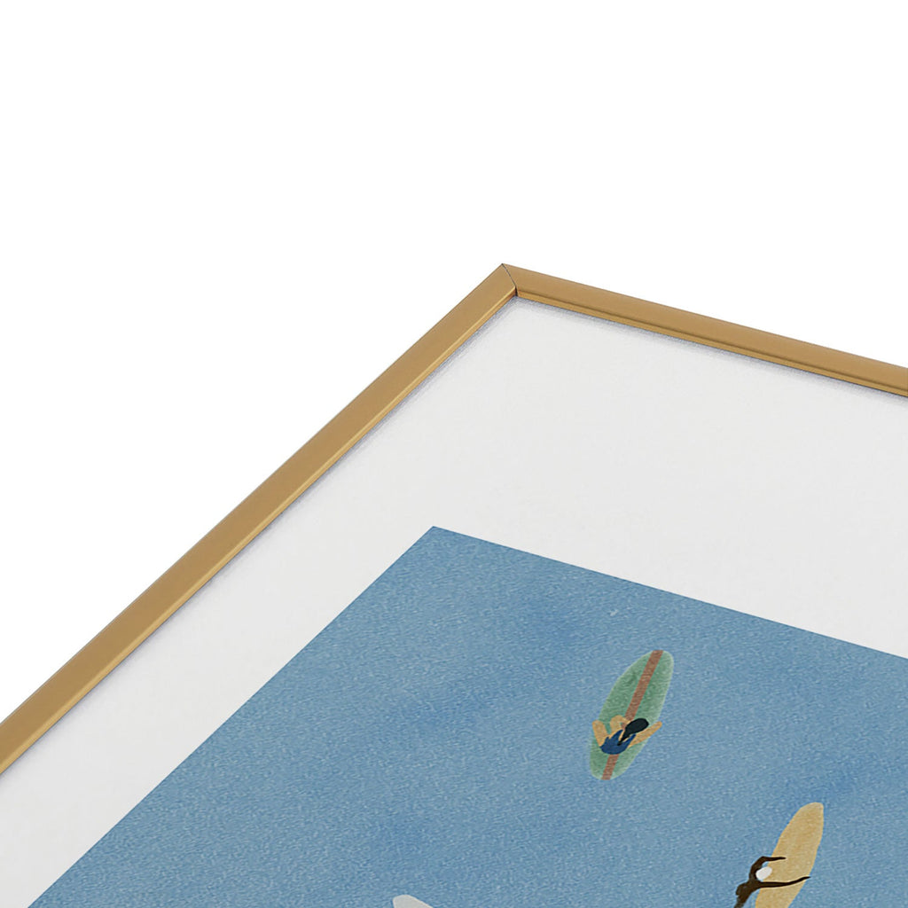 DENY Designs waiting wading surfers Metal Framed Art Print