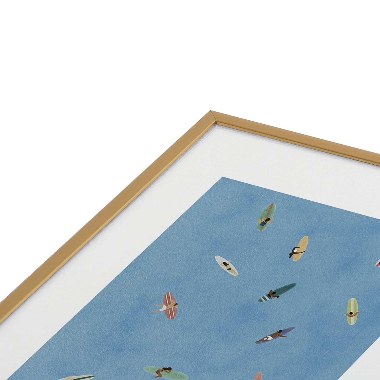 DENY Designs waiting wading surfers Metal Framed Art Print