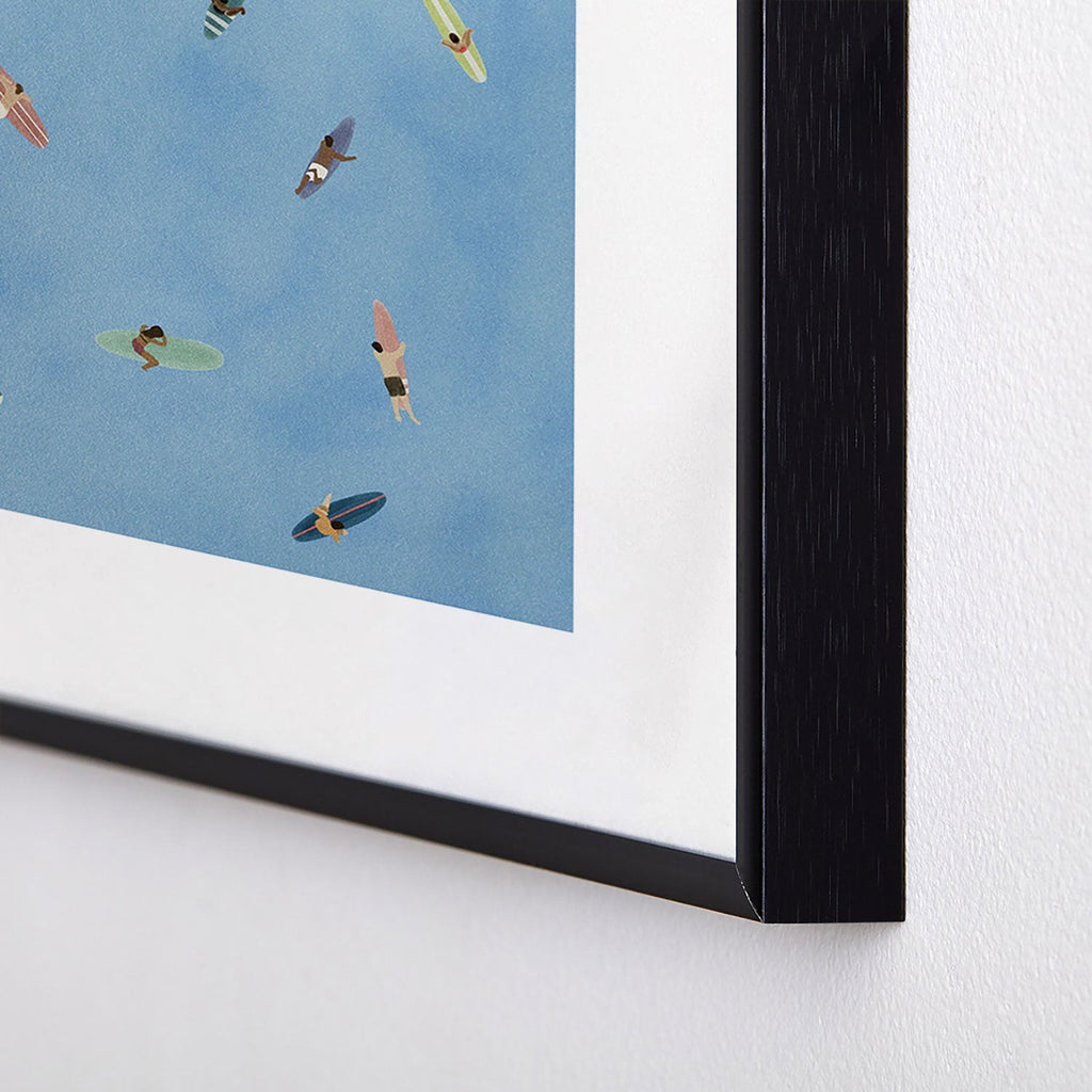 DENY Designs waiting wading surfers Metal Framed Art Print