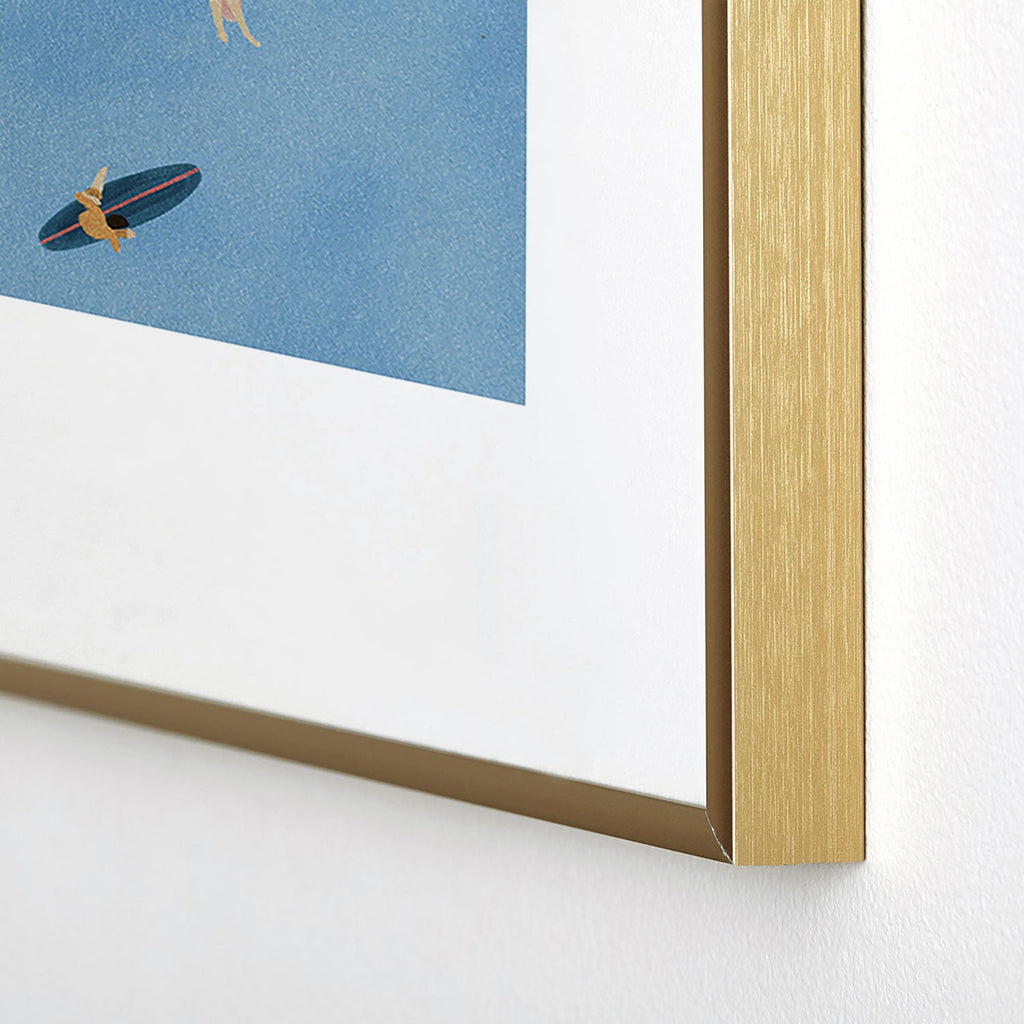 DENY Designs waiting wading surfers Metal Framed Art Print