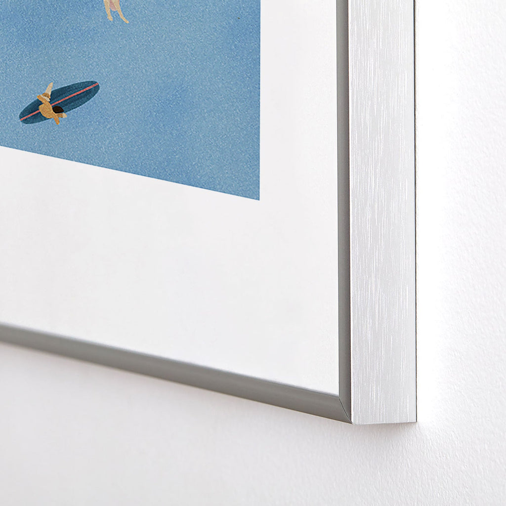 DENY Designs waiting wading surfers Metal Framed Art Print