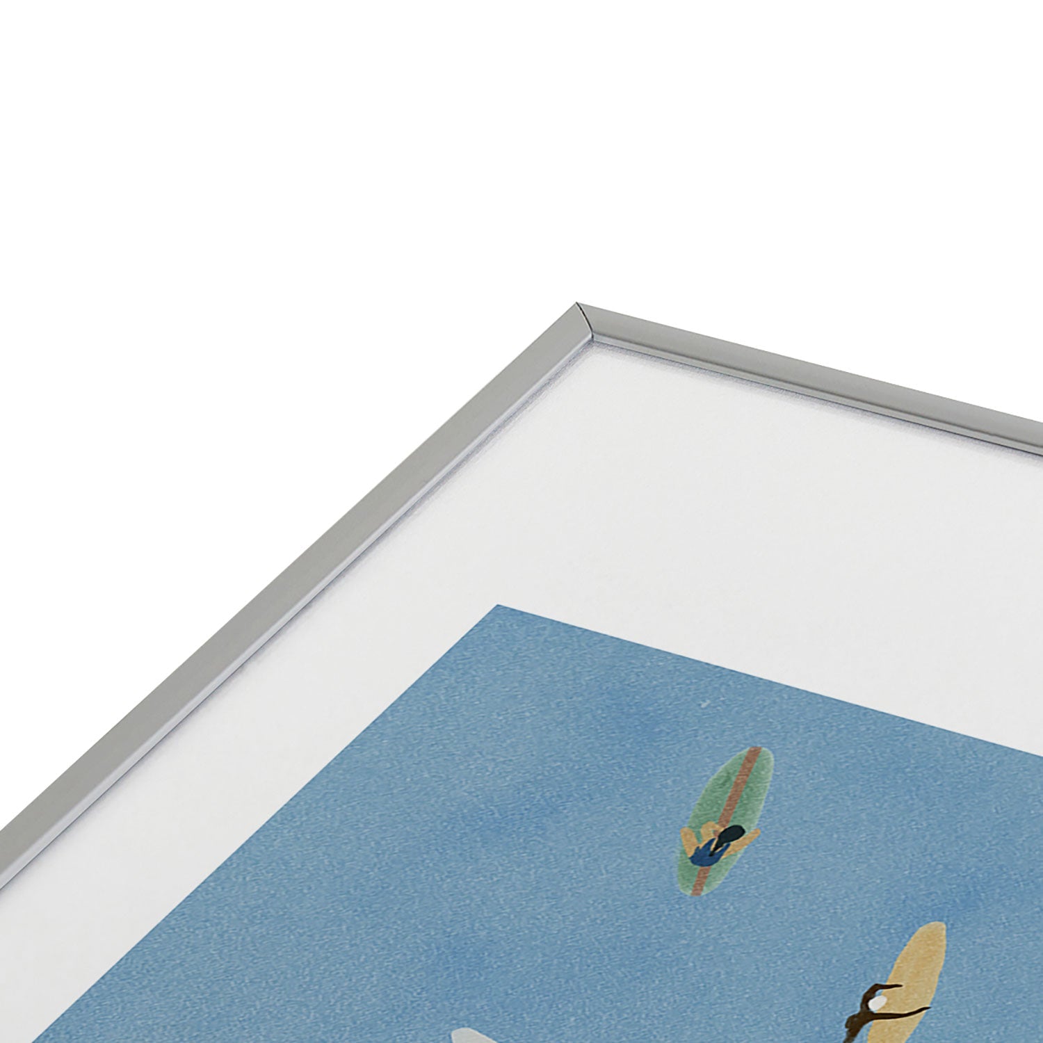 DENY Designs waiting wading surfers Metal Framed Art Print