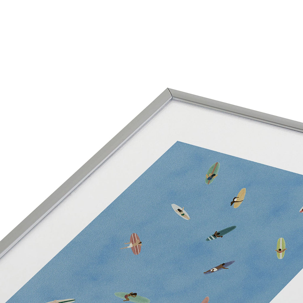 DENY Designs waiting wading surfers Metal Framed Art Print