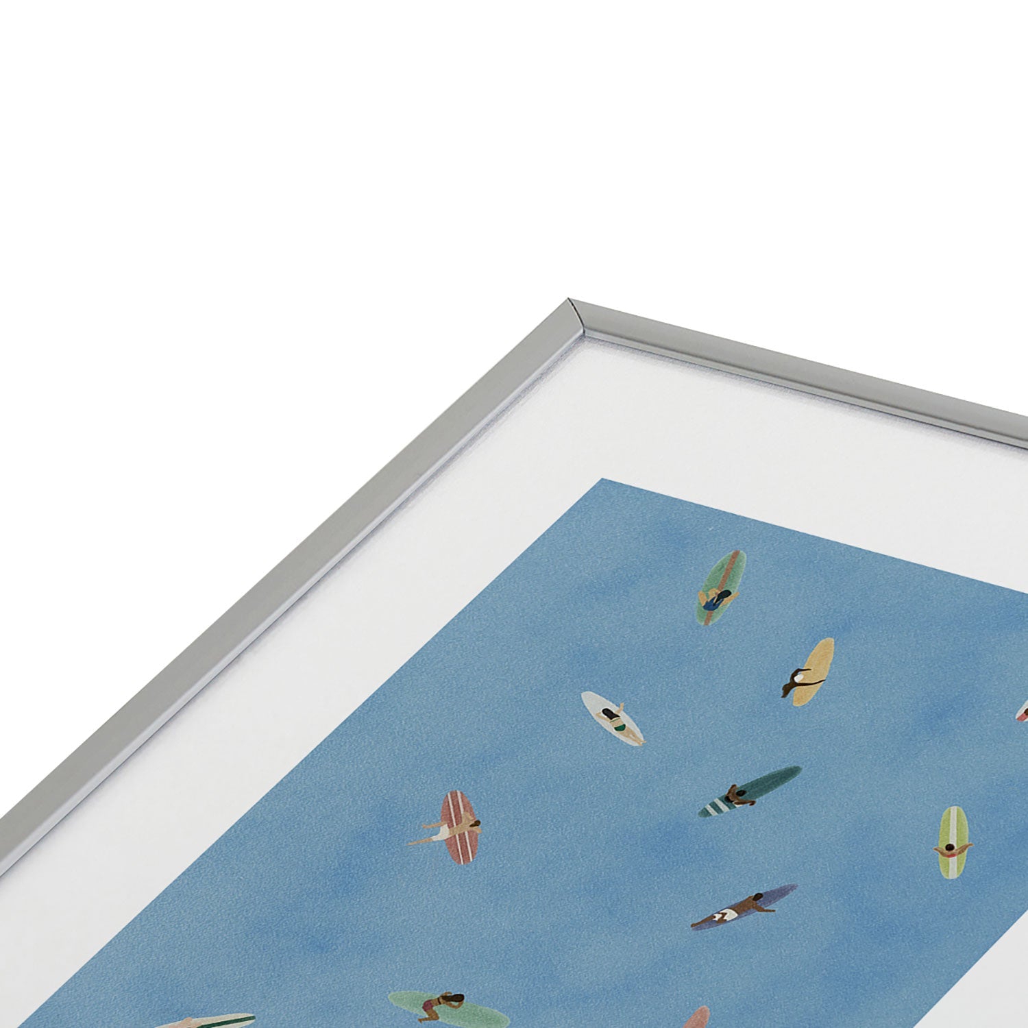 DENY Designs waiting wading surfers Metal Framed Art Print