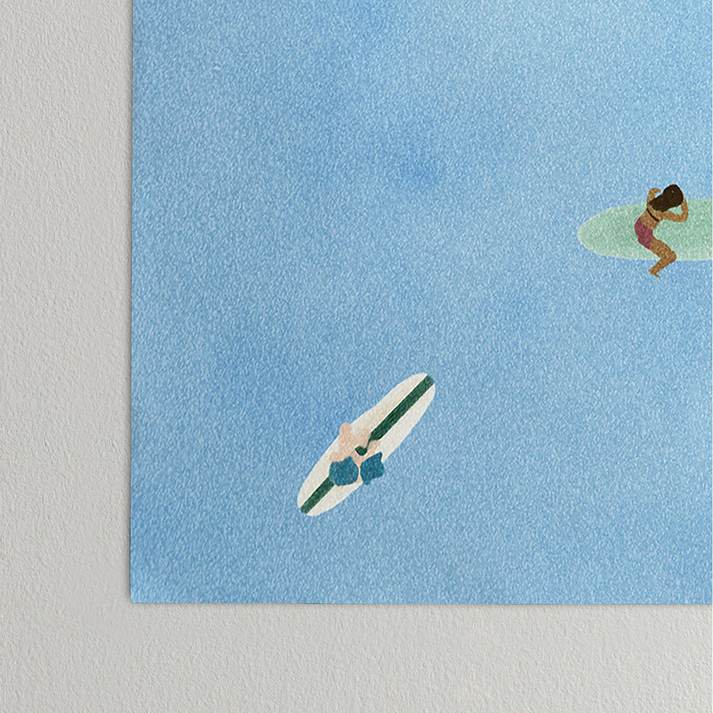 DENY Designs waiting wading surfers Poster