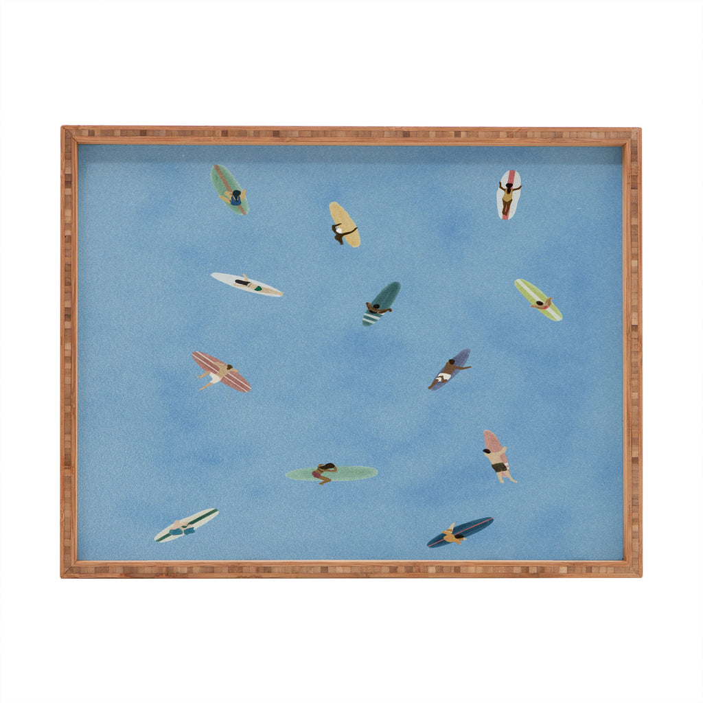 DENY Designs waiting wading surfers Rectangular Tray