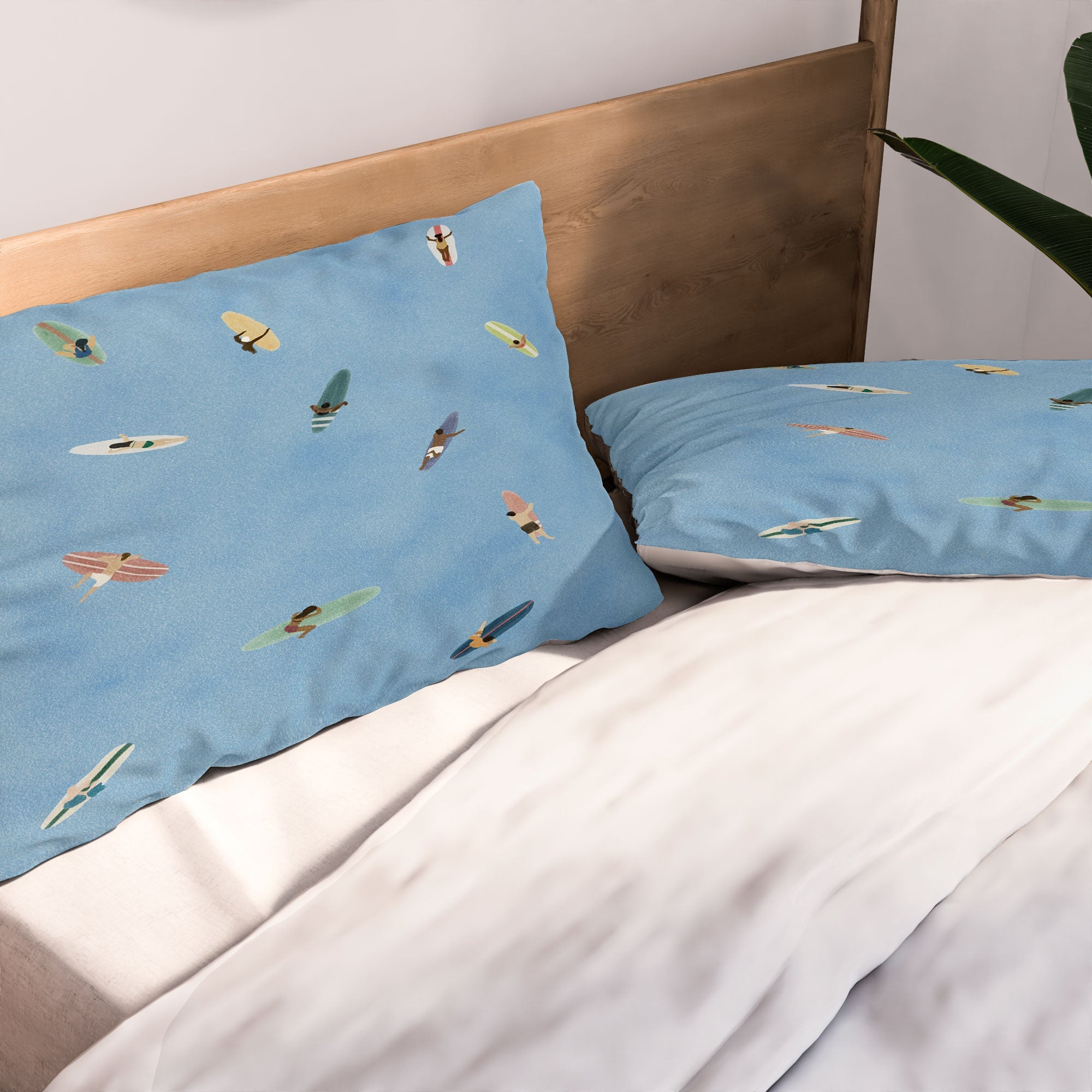 DENY Designs waiting wading surfers Pillow Shams