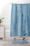 DENY Designs waiting wading surfers Shower Curtain And Mat