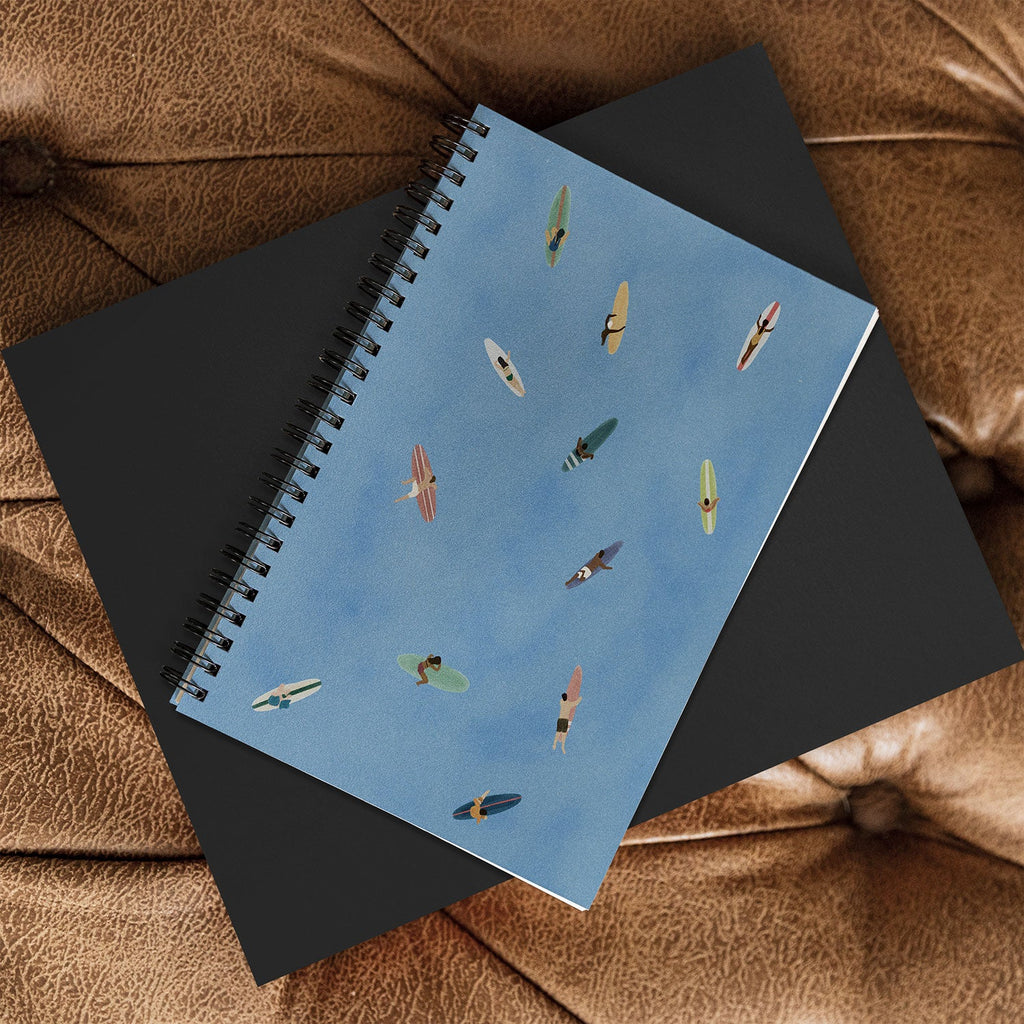 DENY Designs waiting wading surfers Spiral Notebook
